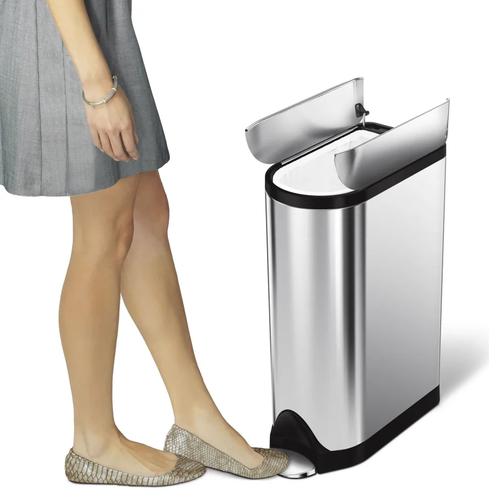 Prullenbak simplehuman Butterfly Zilver 18L