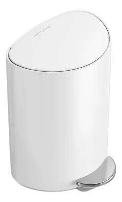 simplehuman Prullenbak Halfrond Wit Staal 6L Hot