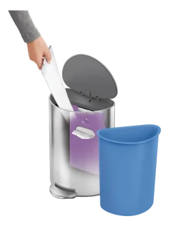simplehuman Prullenbak Halfrond Geborsteld Staal 6L Online