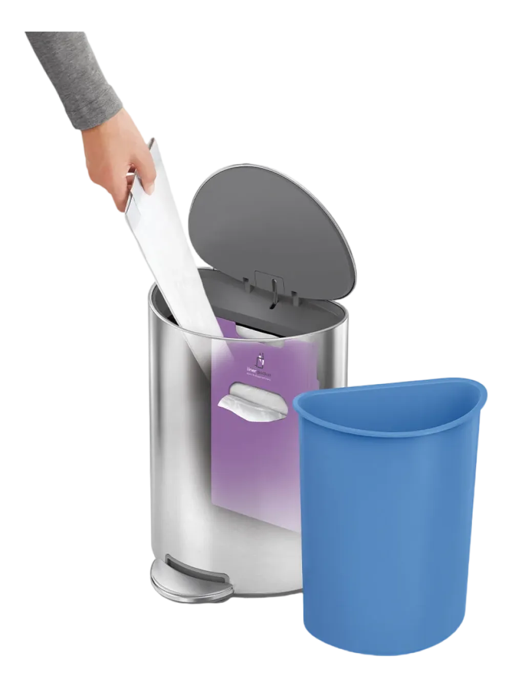 simplehuman Prullenbak Halfrond Geborsteld Staal 6L Online