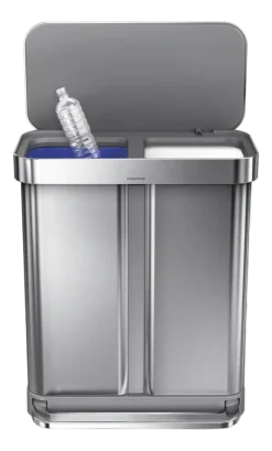 Prullenbak Simplehuman Liner Pocket Geborsteld Staal 34+24L