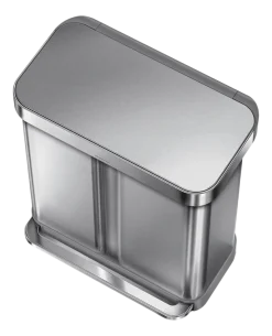 Prullenbak Simplehuman Liner Pocket Geborsteld Staal 34+24L