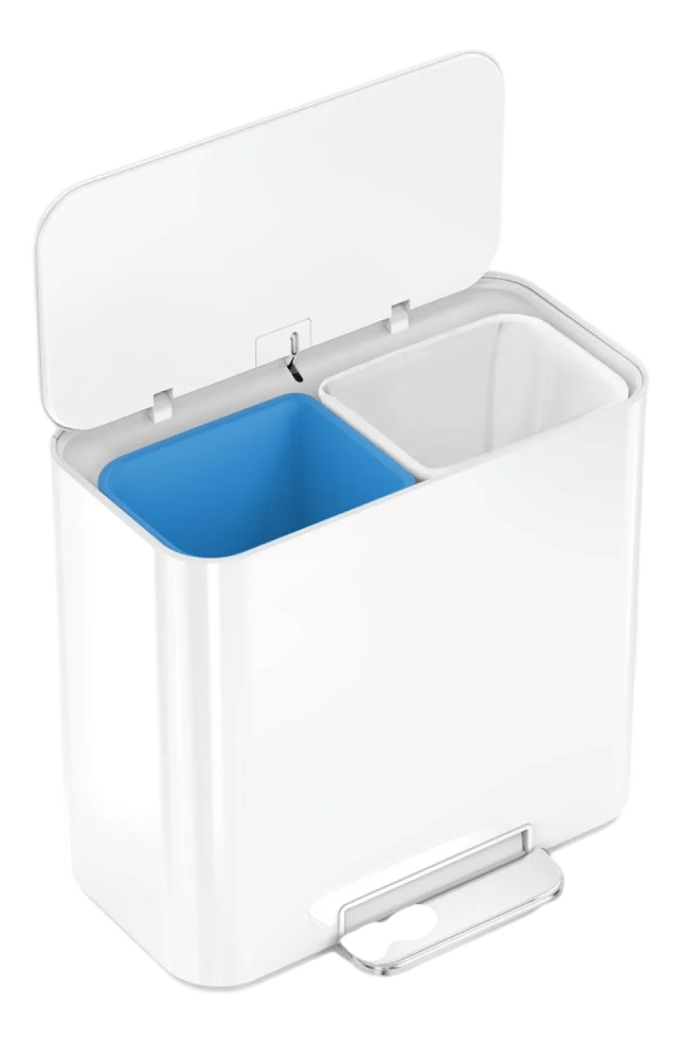 Prullenbak Simplehuman Mini Recycler Wit Staal 7,5+7,5L