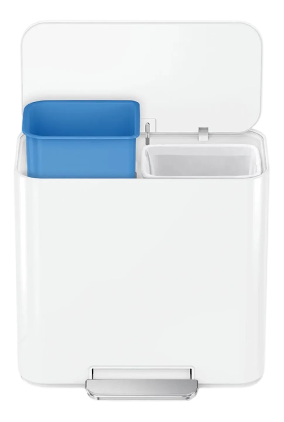 Prullenbak Simplehuman Mini Recycler Wit Staal 7,5+7,5L