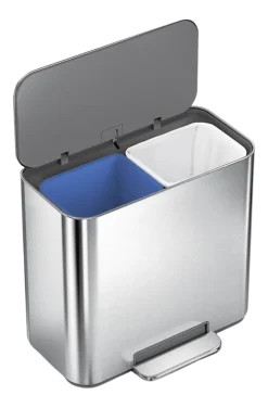 Prullenbak Simplehuman Mini Recycler Geborsteld Staal 7,5+7,5L
