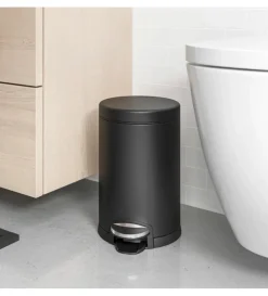 Prullenbak Simplehuman Pedaalemmer Rond Zwart 4,5L