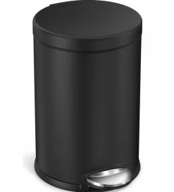 Prullenbak Simplehuman Pedaalemmer Rond Zwart 4,5L