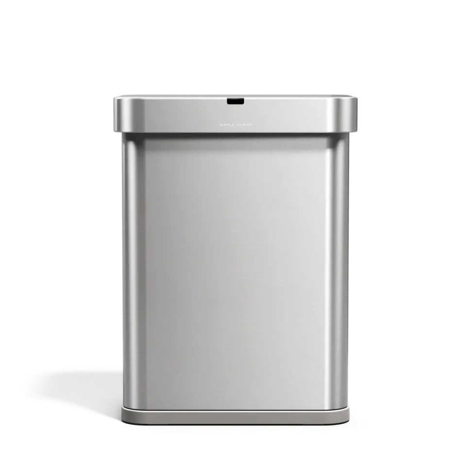 Prullenbak Simplehuman Rechthoekig Met Sensor Geborsteld Staal 58L