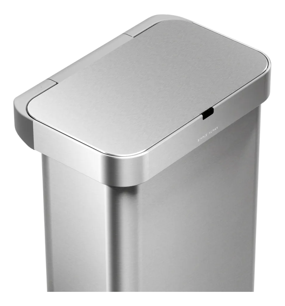 Prullenbak Simplehuman Rechthoekig Met Sensor Geborsteld Staal 58L