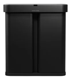 Prullenbak Simplehuman Rechthoekig Met Sensor Recycle Matzwart Staal 34+24L