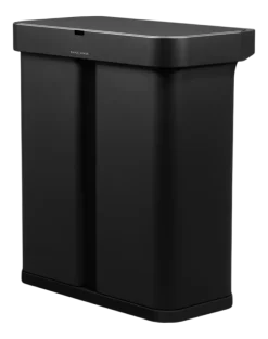 Prullenbak Simplehuman Rechthoekig Met Sensor Recycle Matzwart Staal 34+24L