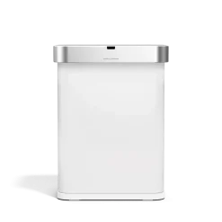 simplehuman Prullenbak Rechthoekig Met Sensor Wit Staal 58L Sale