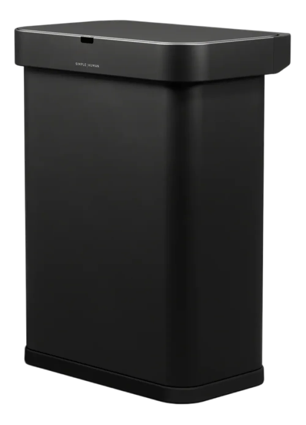 simplehuman Prullenbak Rechthoekig Met Sensor Matzwart Staal 58L