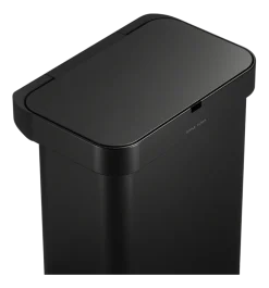 simplehuman Prullenbak Rechthoekig Met Sensor Matzwart Staal 58L
