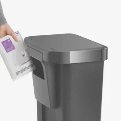 simplehuman Prullenbak Rectangular Liner Pocket Grijs 45L 2017