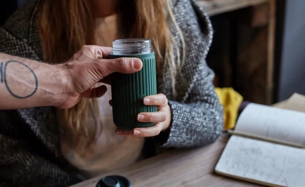 Reisbeker Black+Blum Travel Cup Glass Groen 340 ml