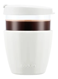 Bodum Reisbeker Joycup Glas Met Siliconen Hoes Wit 400 ml