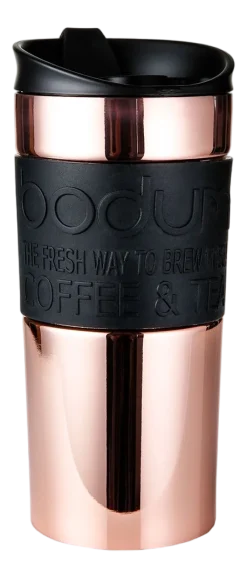 Bodum Reisbeker Travel Mug Dubbelwandig Met Siliconen Rand Koper / Zwart 350 ml Best