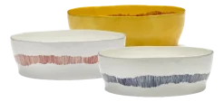 Saladeschaal Serax Feast Tableware By Ottolenghi White Red 28,5 x 9,5 cm