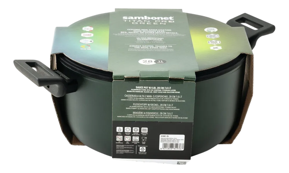 Sambonet Sauspan Titan Pro Green Double Induction 2 Handles 20 cm Outlet
