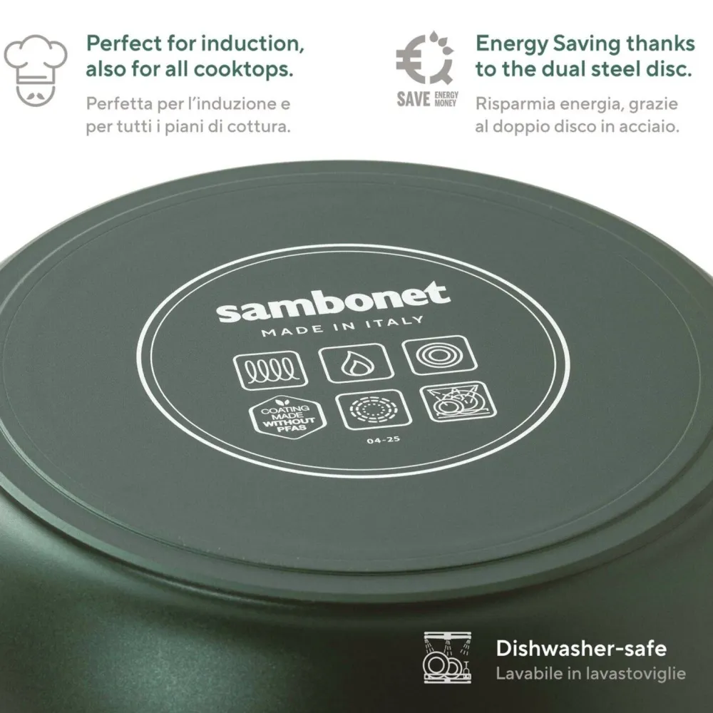 Sambonet Sauspan Titan Pro Green Double Induction 2 Handles 20 cm Outlet