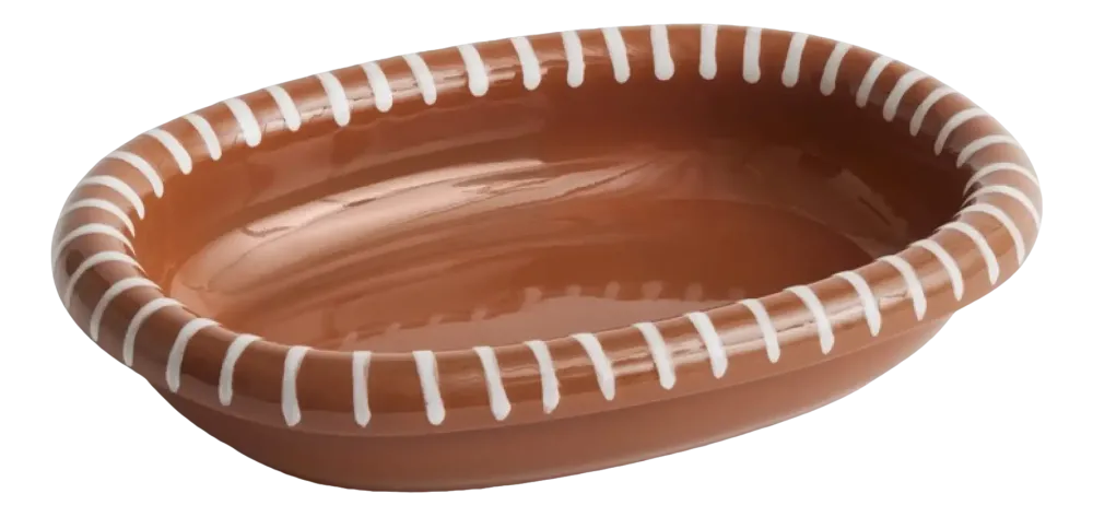 HAY Schaal Barro Oval Natural With Stripes Large 36 x 27 cm Hot