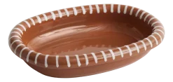 HAY Schaal Barro Oval Natural With Stripes Small 27,5 x 20 cm