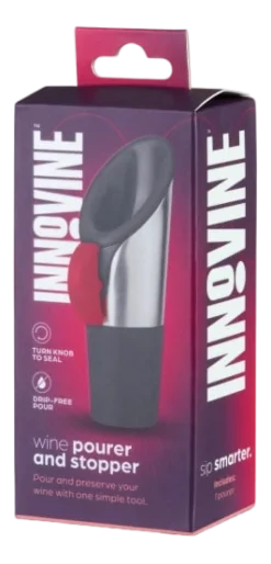 Innovine Schenktuit Pourer and Stopper Raspberry