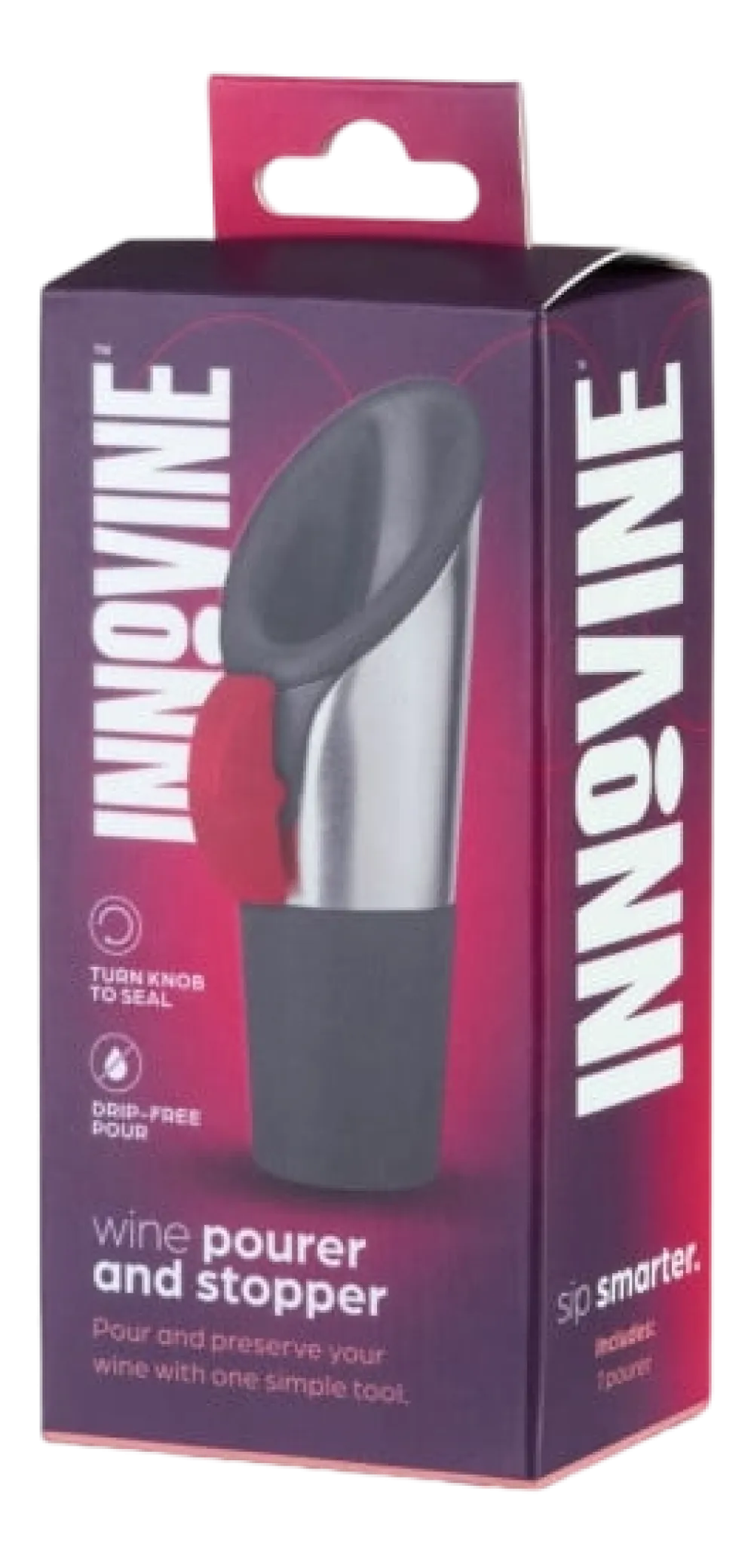 Innovine Schenktuit Pourer and Stopper Raspberry