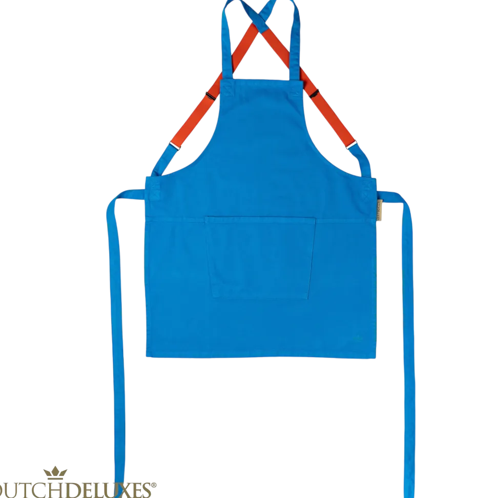 Schort Dutchdeluxes Denim & Canvas Bretel Style Azure Blue