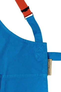 Schort Dutchdeluxes Denim & Canvas Bretel Style Azure Blue