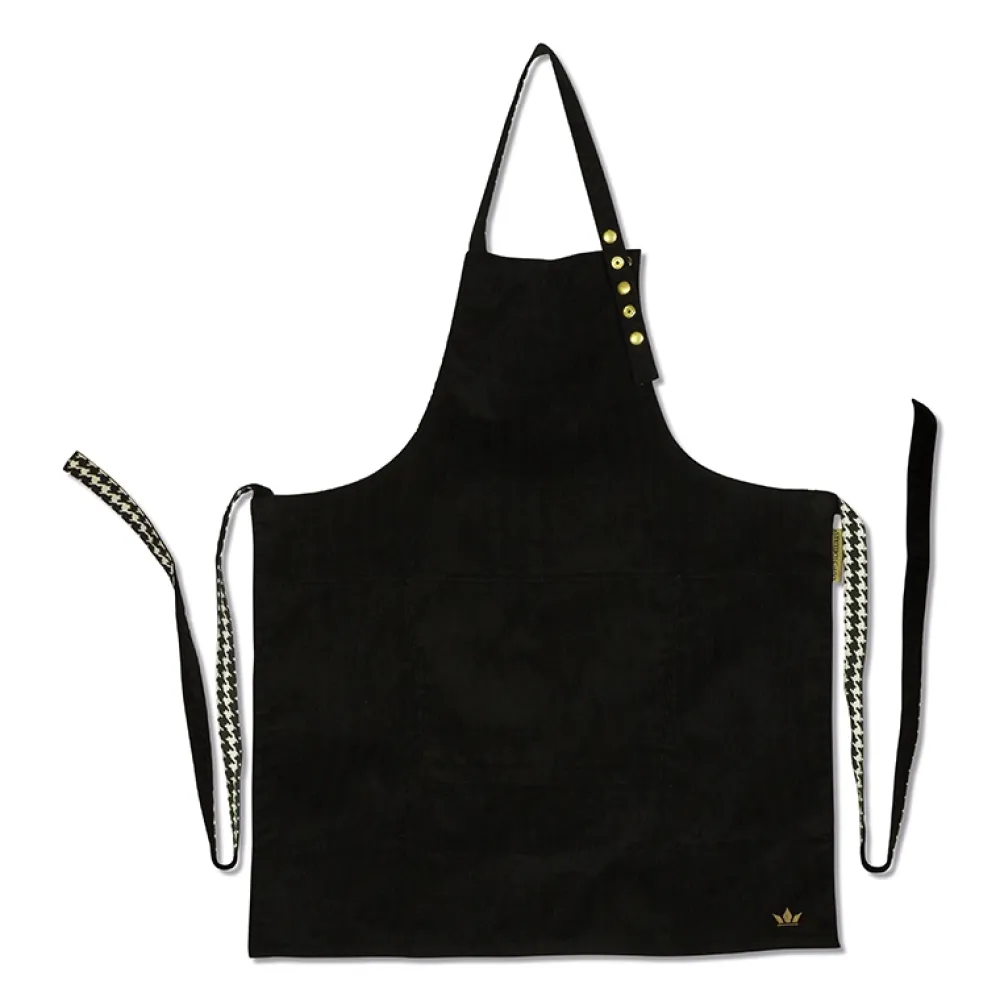 Dutchdeluxes Schort Reversible Serie Apron Black Pied De Poule New