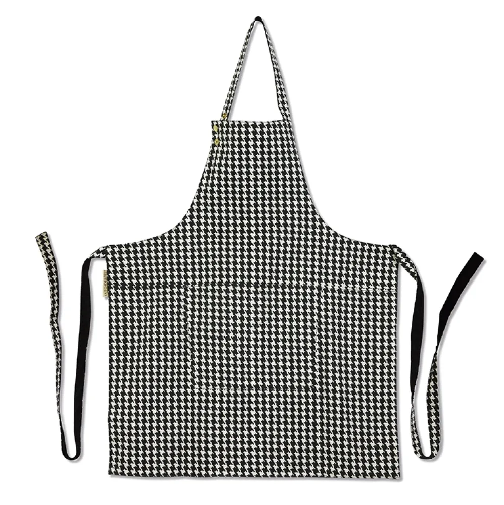 Dutchdeluxes Schort Reversible Serie Apron Black Pied De Poule New