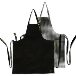 Dutchdeluxes Schort Reversible Serie Apron Black Pied De Poule New