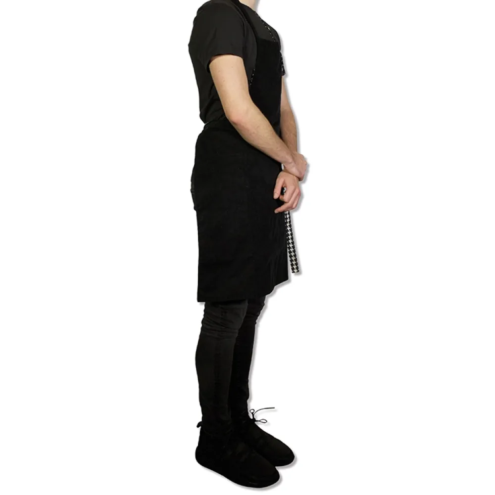 Dutchdeluxes Schort Reversible Serie Apron Black Pied De Poule New