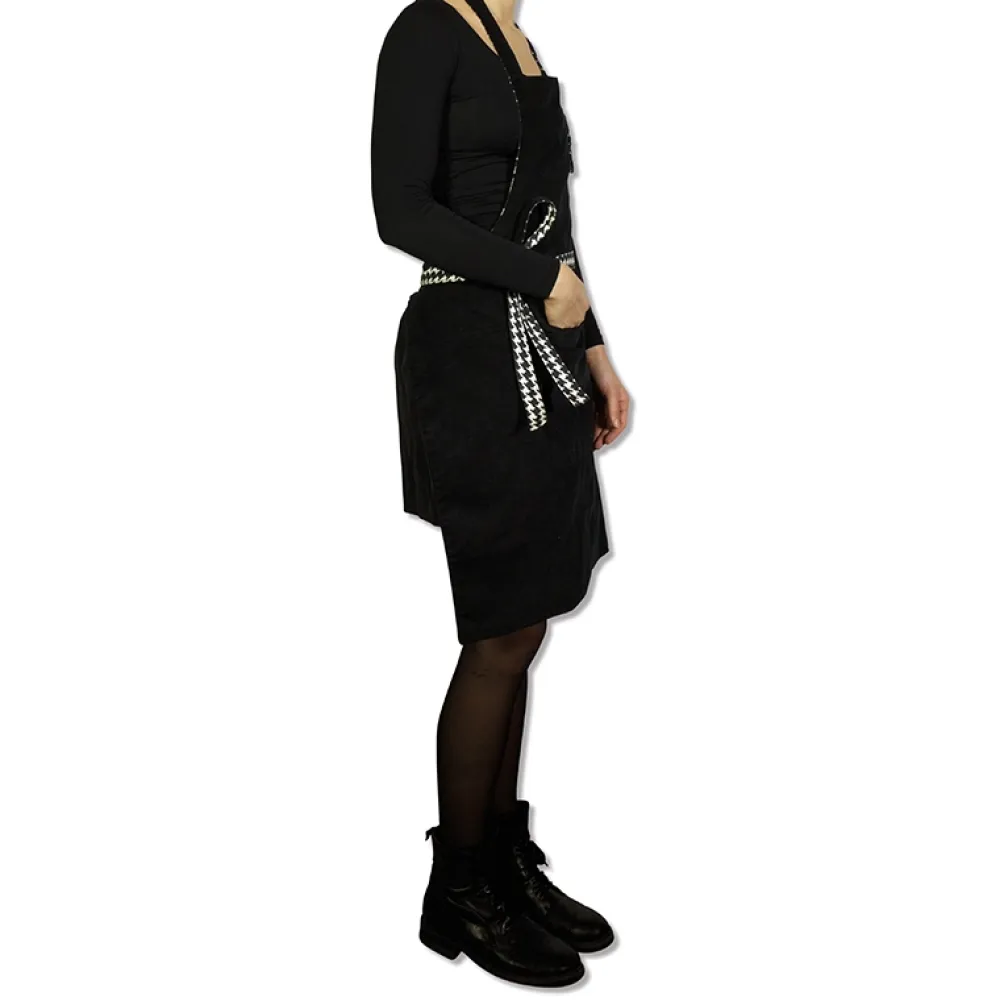 Dutchdeluxes Schort Reversible Serie Apron Black Pied De Poule New