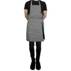 Dutchdeluxes Schort Reversible Serie Apron Black Pied De Poule New