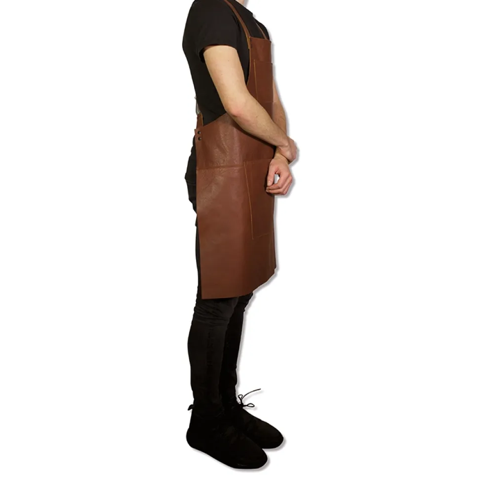 Schort Dutchdeluxes Suspender Serie Apron Classic Brown