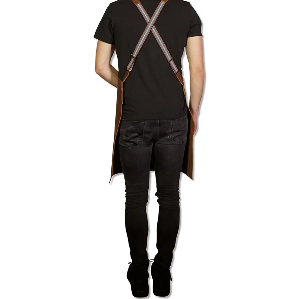 Schort Dutchdeluxes Suspender Serie Apron Classic Brown