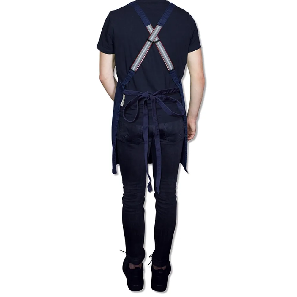 Dutchdeluxes Schort Suspender Serie Apron Dark Blue New