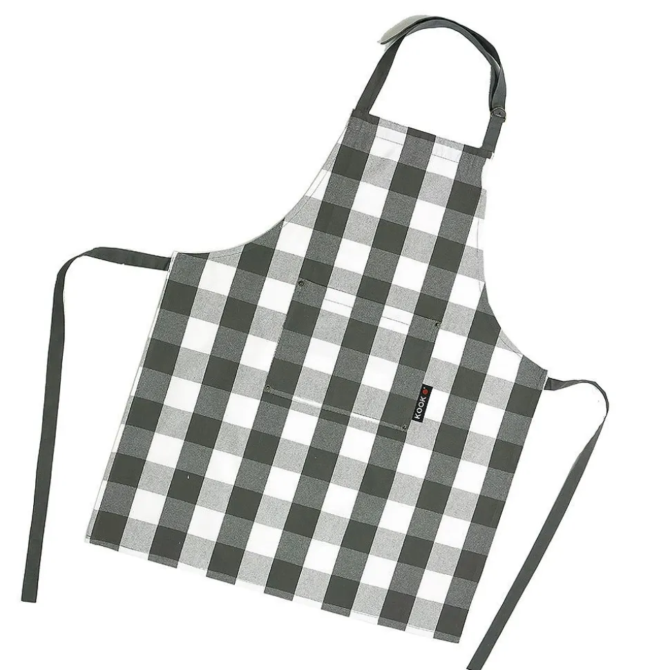 Schort KOOK Ruit Grijs