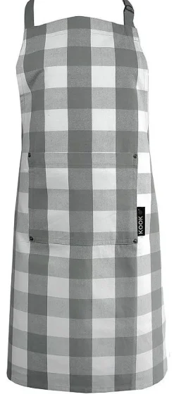 Schort KOOK Ruit Grijs