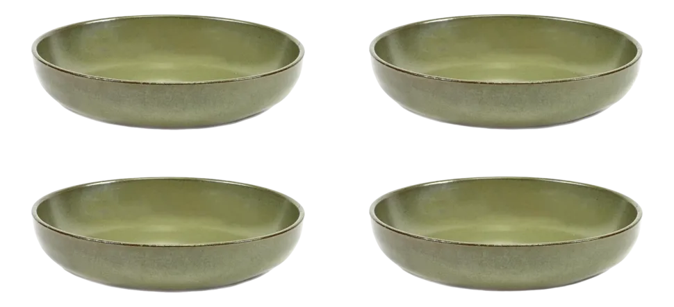 Serax Surface Diep Bord 4 st. - D19 cm - Camogreen