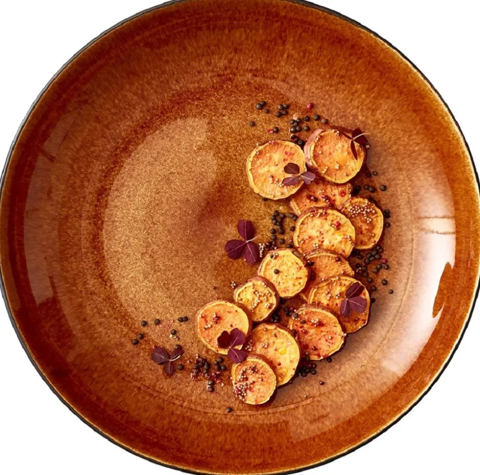 Serveerbord Bitz Black Amber 40 cm