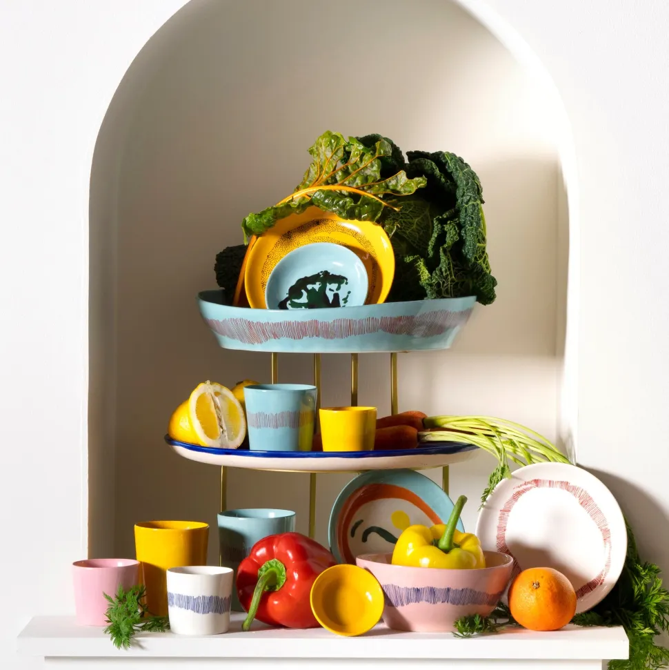 Serveerbord Serax Feast Tableware By Ottolenghi Azure Pepper Gold 35 cm