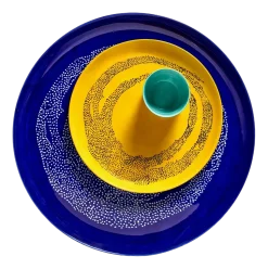 Serveerbord Serax Feast Tableware By Ottolenghi Dark Blue Dots White 35 cm