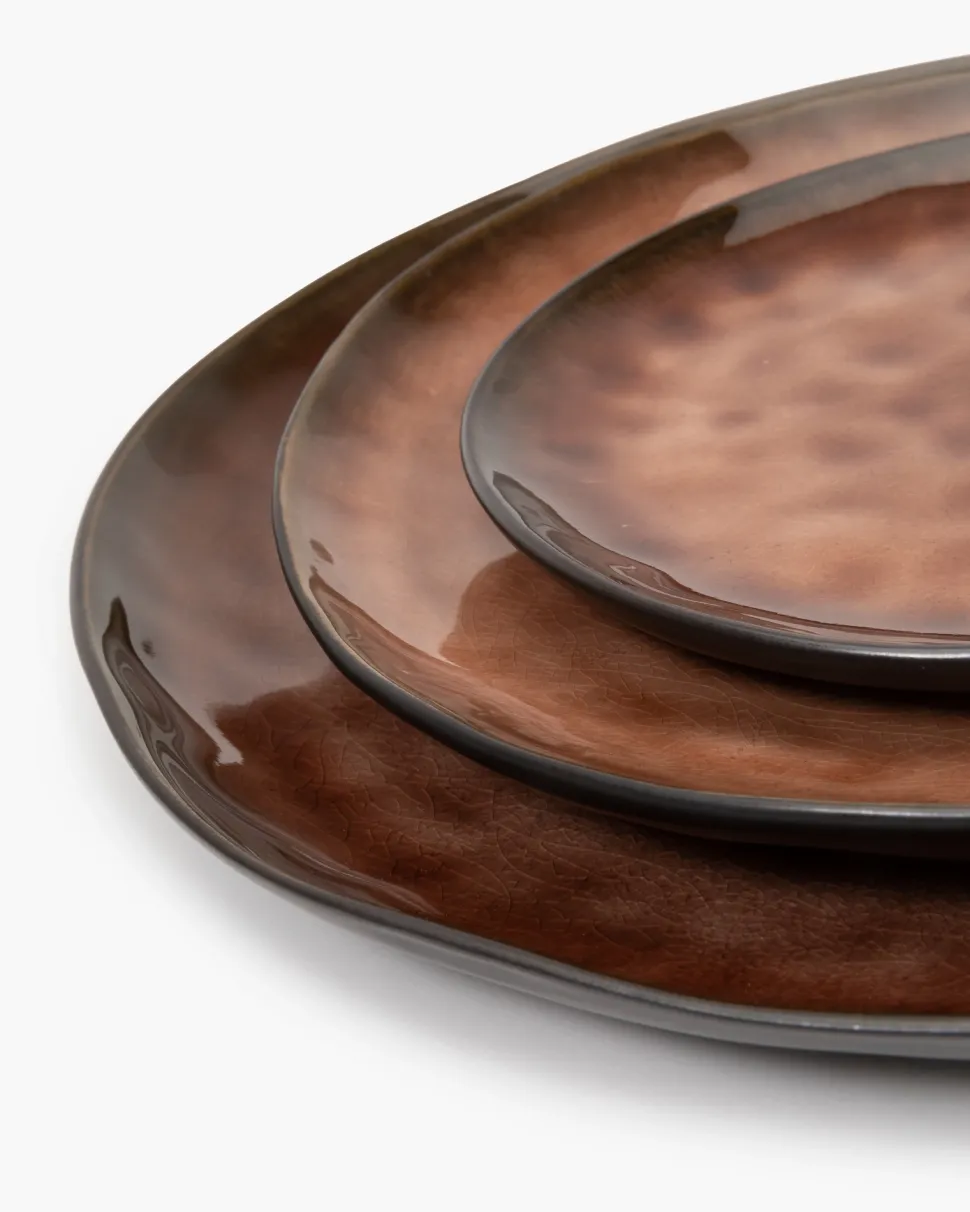 Serveerbord Serax Pure Tableware By Pascale Naessens Black Brown Ovaal L 33,6 cm