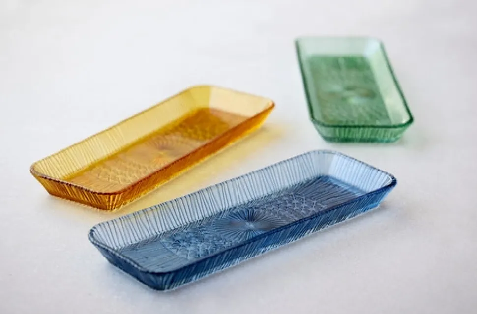 Serveerschaal Bitz Kusintha Rectangular Amber 38 x 14 cm (6-delig)