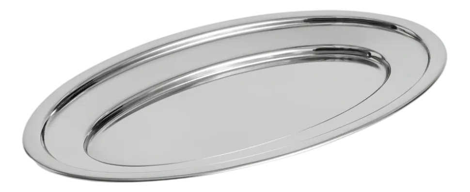 Serveerschaal HAY Essential Steel Oval Dish Medium Stainless steel