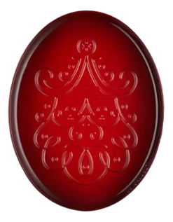 Le Creuset Serveerschaal Ovaal Kerstman Kersenrood New
